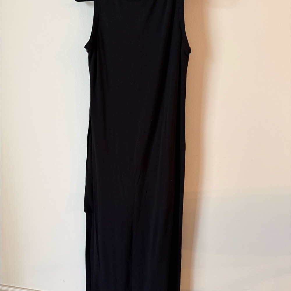 Athleta Black Midi Dress | Sleeveless | Size Small | Athleisure Travel Dress